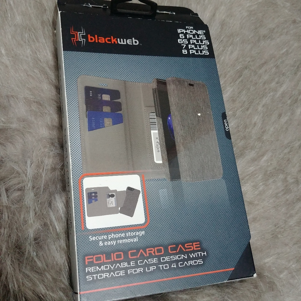 ●FINAL● NEW 《 Blackweb 》 gray folio card case 6/6S/7/8 PLUS phone case